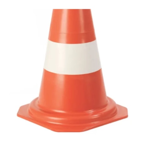 Cone de Sinalização Flexível Laranja e Branco 75cm 700.00652 PLASTCOR-83b5a524-c2bf-41b4-a04c-b4d01f5cf281