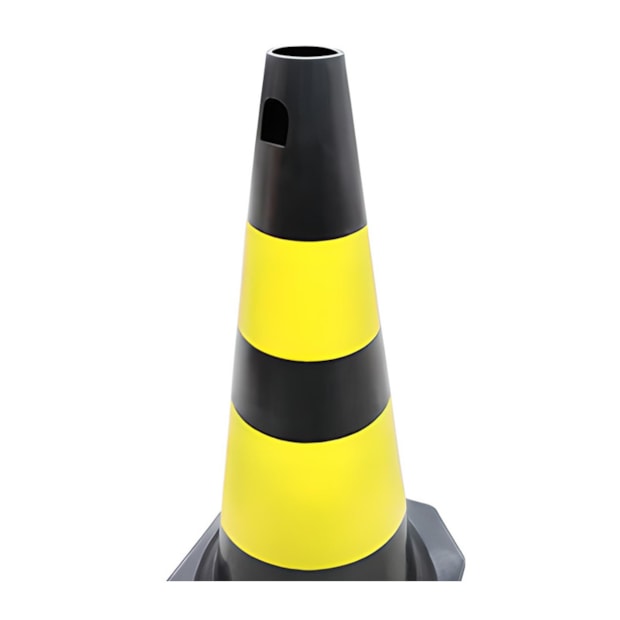 Cone de Sinalização PLT 75 cm Preto e Amarelo Refletivo 700.01313 PLASTCOR-c071a364-2871-4b70-8f08-a3b41b6317a1