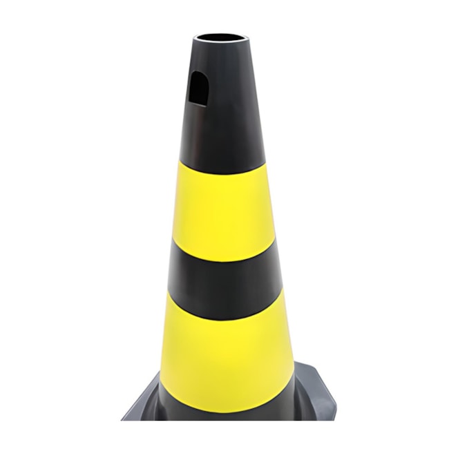 Cone de Sinalização PLT 75 cm Preto e Amarelo Refletivo 700.01313 PLASTCOR-0b13bb8c-bf6e-4937-8174-7438c8d1e581
