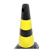 Cone de Sinalização PLT 75 cm Preto e Amarelo Refletivo 700.01313 PLASTCOR