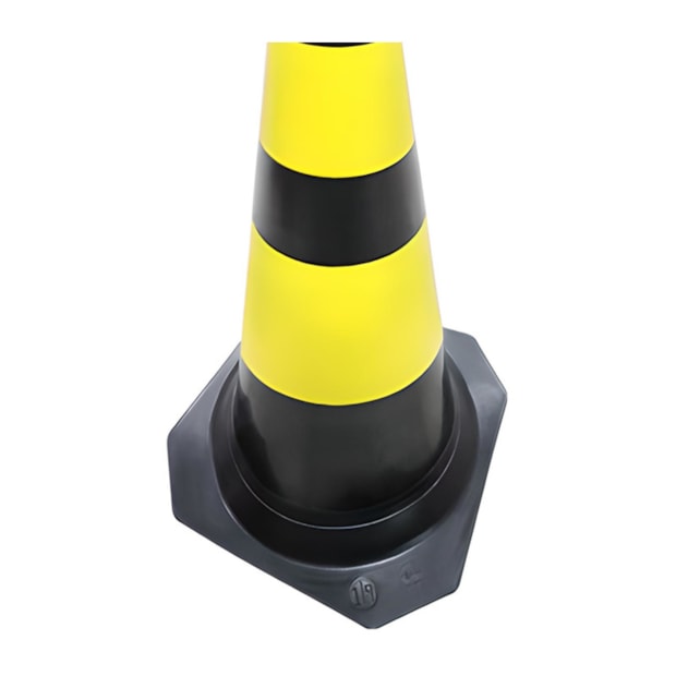 Cone de Sinalização PLT 75 cm Preto e Amarelo Refletivo 700.01313 PLASTCOR-3d2cdb18-528a-4488-b977-08f640d55432