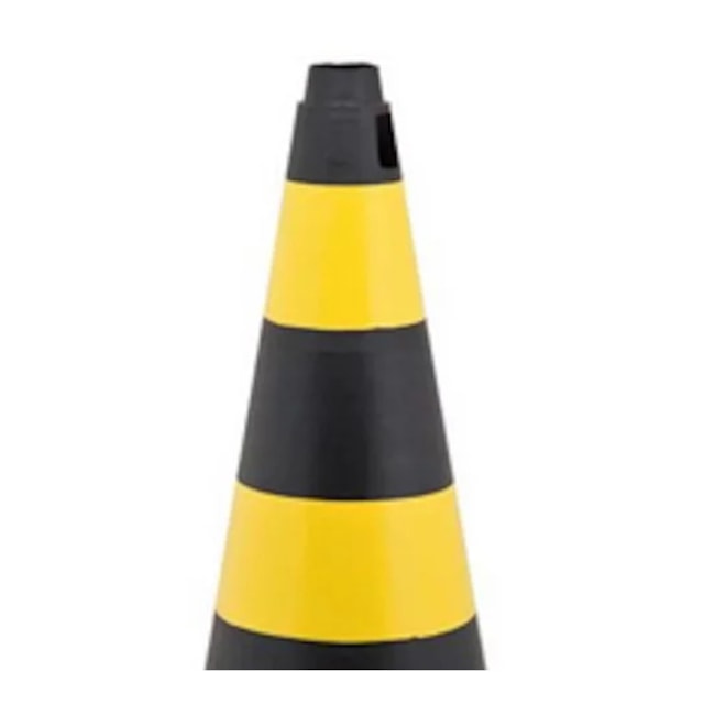 Cone de Sinalização Refletivo Flexível Preto e Amarelo 50cm 700.00655 PLASTCOR -bf7c8435-1f19-4e9f-8986-7861ade354d2