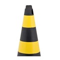 Cone de Sinalização Refletivo Flexível Preto e Amarelo 50cm 700.00655 PLASTCOR
