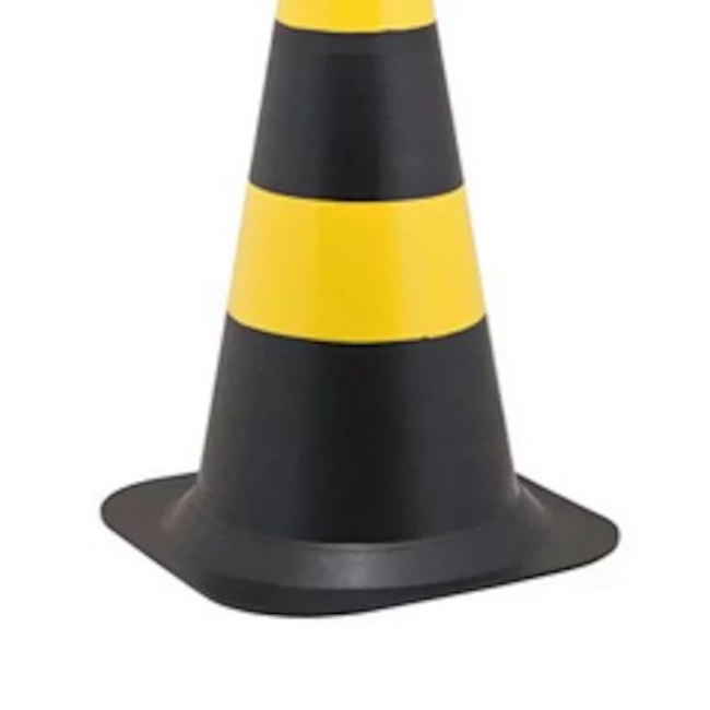 Cone de Sinalização Refletivo Flexível Preto e Amarelo 50cm 700.00655 PLASTCOR -ebe05a0b-ff44-4071-8400-0fb64b2c5338