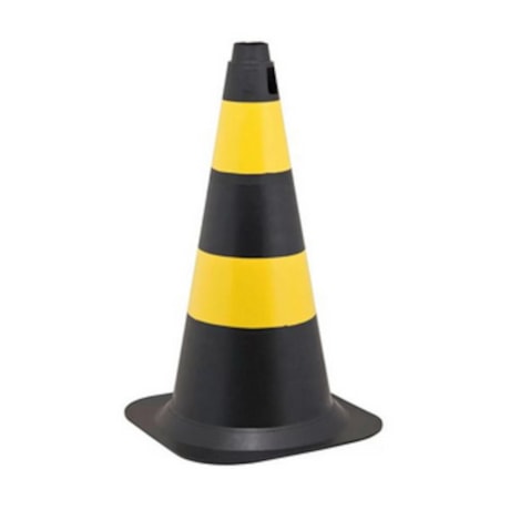 Cone de Sinalização Refletivo Flexível Preto e Amarelo 50cm 700.00655 PLASTCOR -1fbe287a-3cf3-41b7-a82d-e68fd5acdb41