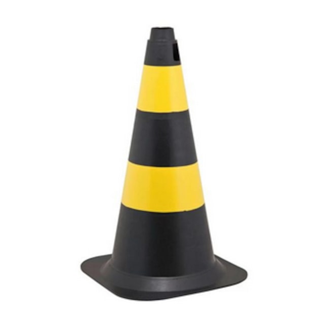 Cone de Sinalização Refletivo Flexível Preto e Amarelo 50cm 700.00655 PLASTCOR -8e51f1f3-52fa-47ec-8f9d-a7e810c827fe