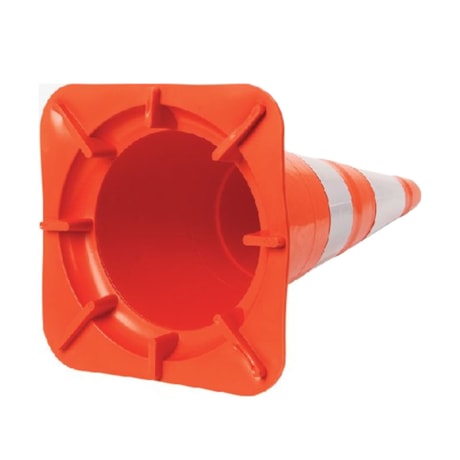 Cone de Sinalização Refletivo Laranja e Branco 75cm 700.00018 PLASTCOR