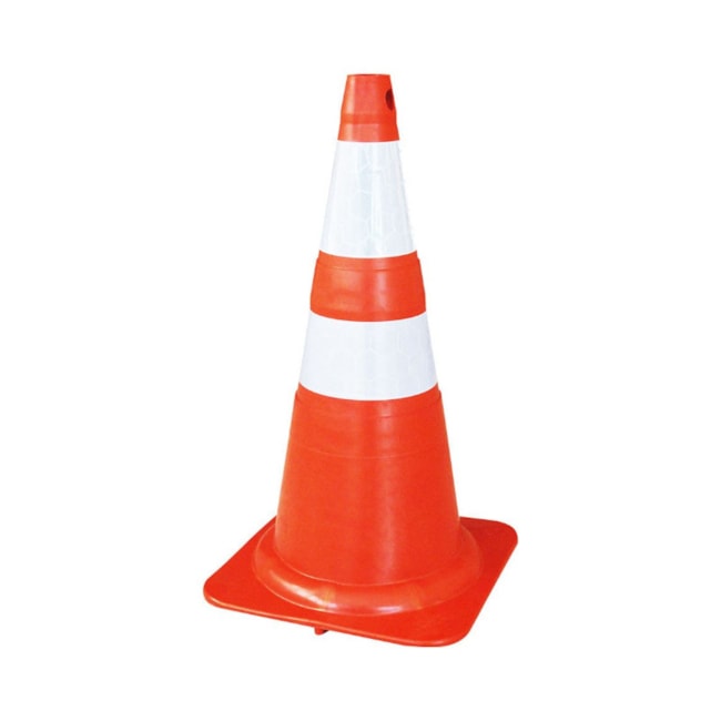Cone de Sinalização Refletivo Laranja e Branco 75cm 700.00018 PLASTCOR-e0eec885-01d6-4ee9-95da-3a791f1e1af9
