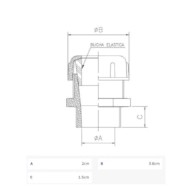 Conector Prensa Cabo Alumínio 3/4