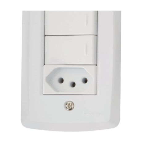 Conjunto 4x2 com 2 Interruptores Simples 10A 250V e 1 Tomada 2P+T 10A 250V 57145/073 TRAMONTINA ELETRIK-28e1bc8d-028f-430e-99a6-46f28d50725f