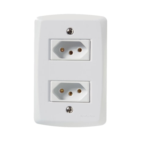 Conjunto 4x2 com 2 Tomadas 2P+T 20 A 250V Branco LUX2 Branco 57145/066 TRAMONTINA-36f74754-70e1-4a8b-a2e9-d7419f0cf731