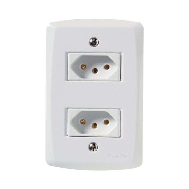 Conjunto 4x2 com 2 Tomadas 2P+T 20 A 250V Branco LUX2 Branco 57145/066 TRAMONTINA-304f029d-ab1c-4acb-ac2f-1ddb6c990790