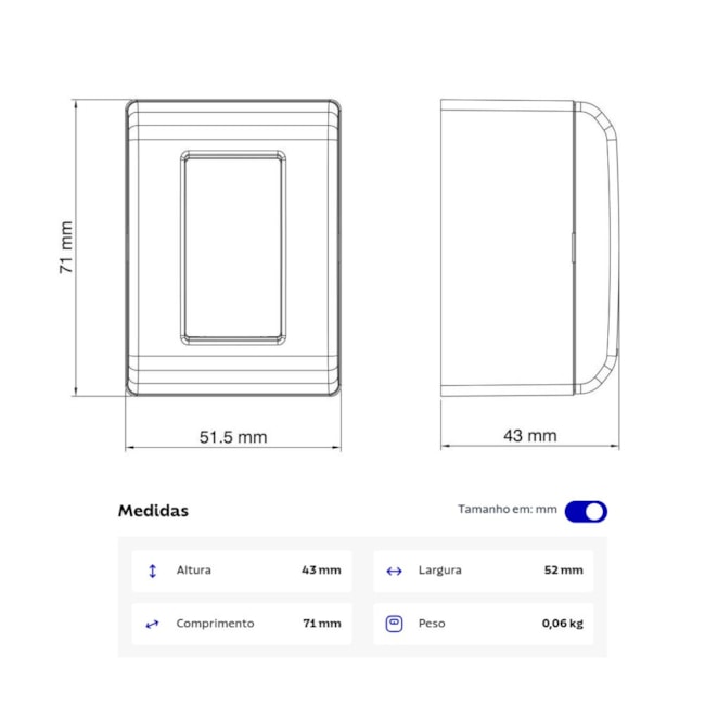 Conjunto Caixa de Sobrepor 1P 1 Interruptor 10A Branco LizFlex 57304001 TRAMONTINA ELETRIK-69c12330-5245-4072-b1e5-a10bccf4f7f0