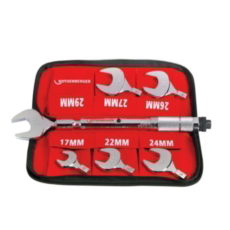 Conjunto de Chaves Dinamométrica 10-70Nm 17 a 29mm com 7 Peças 175001 ROTHENBERGER