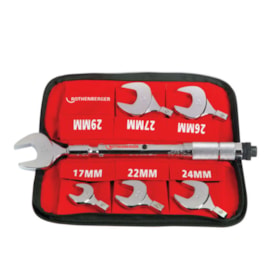 Conjunto de Chaves Dinamométrica 10-70Nm 17 a 29mm com 7 Peças 175001 ROTHENBERGER