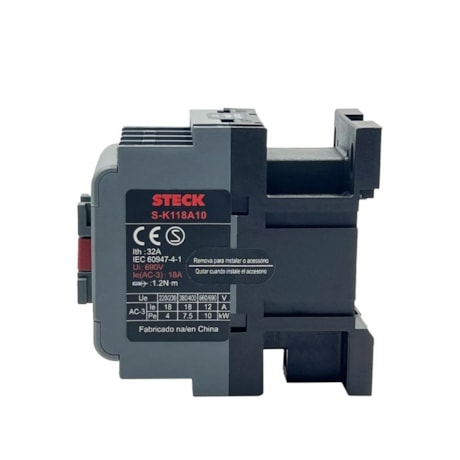 Contator 3P 18A 220V 1NA SK118A10M STECK-c137dc76-2232-40f9-a509-1f14d2c0279d