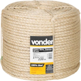 Corda de Sisal 10mmX220m 3 Pernas 8056100000 VONDER