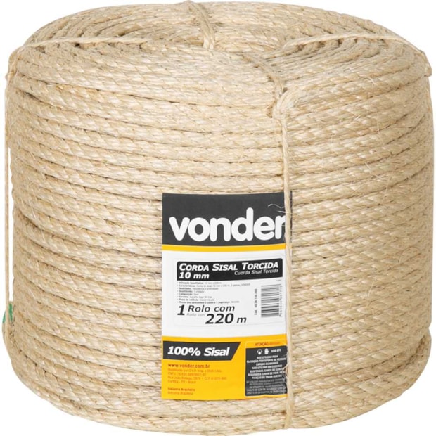 Corda de Sisal 10mmX220m 3 Pernas 8056100000 VONDER-857e41cc-b3a8-471b-9445-8f8fb5d6c96a