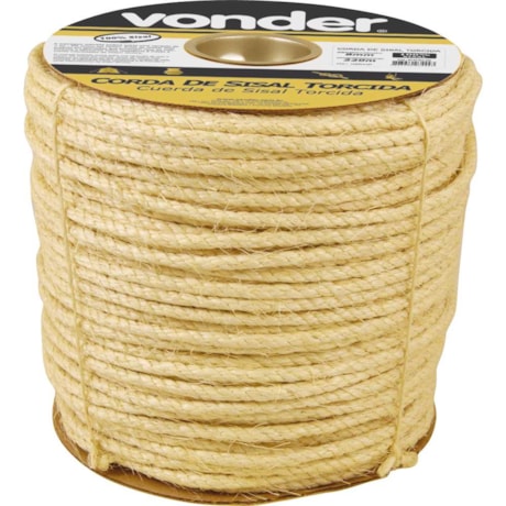 Corda de Sisal 8mmX220m 3 Pernas 8056082220 VONDER