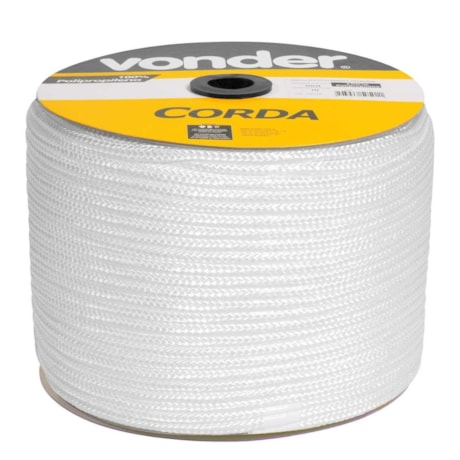 Corda Multifilamento Trançada 10,0mm x 190m Branca Carretel 190metros 8053010176 VONDER