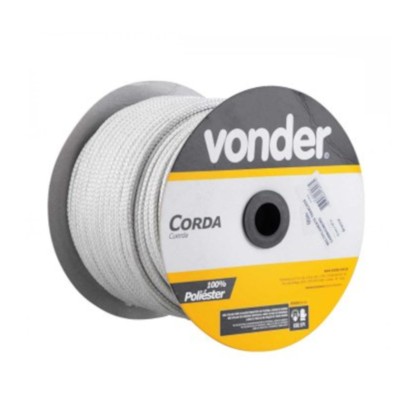 Corda Multifilamento Trançada 10mmX147m Branca 8044510147 VONDER