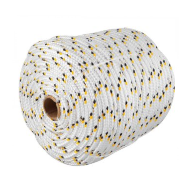 Corda Multifilamento Trançada 10mmX220m Branca com Detalhes Amarelo e Preto 8053102200 VONDER-508bdcaf-79d8-4605-80e3-f08b9aeefd70