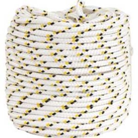 Corda Multifilamento Trançada 10mmX220m Branca com Detalhes Amarelo e Preto 8053102200 VONDER