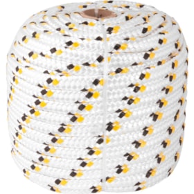 Corda Multifilamento Trançada 16mmX50m Branca com Detalhes Amarelo e Preto 8053160500 VONDER