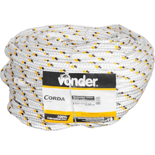 Corda Multifilamento Trançada 19mmX110m Branca com Detalhes em Amarelo e Preto 8053181000 VONDER-1907ef10-6c66-4724-9396-c2812b511580