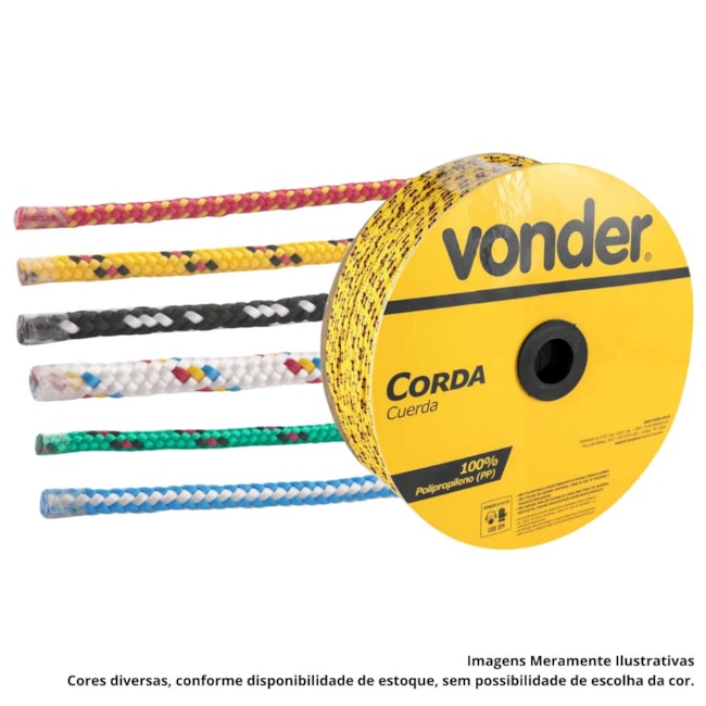 Corda Multifilamento Trançada 4,0mm x 360m Cores Diversas 8053004360 VONDER-0616dd0b-f1af-4eb0-9d9b-9811ebd10b2f