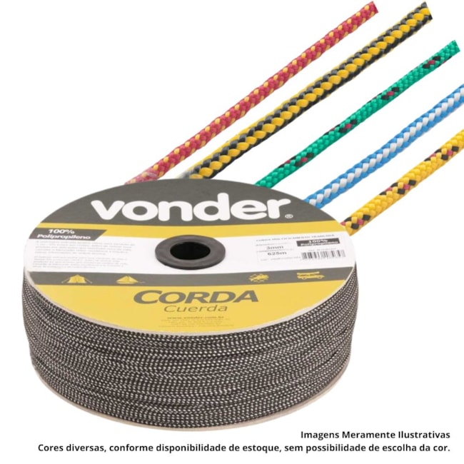 Corda Multifilamento Trançada 5,0mm x 250m Cores Diversas 8053005250 VONDER-e653770e-2c9a-478f-a720-b8419290368b
