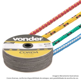 Corda Multifilamento Trançada 6,0mm x 165m Cores Diversas 8053061920 VONDER