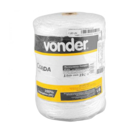 Corda Multifilamento Trançada 6mmX191m Branca 8041260000 VONDER-49115d6b-8bc5-40a9-b526-0183be6bddee