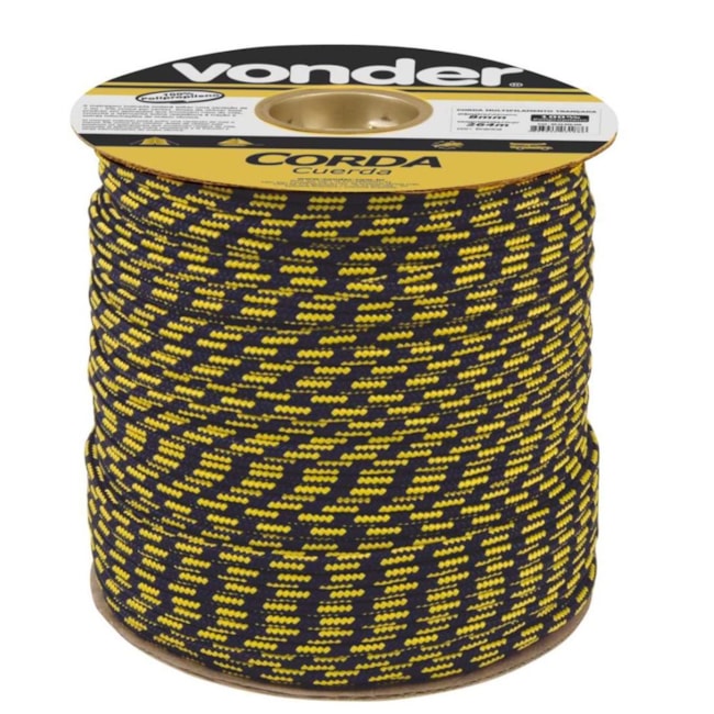 Corda Multifilamento Trançada 8,0mm x 258m Cores Diversas 8053082640 VONDER-56192e48-9c80-43e4-b76d-62a2b0671b40