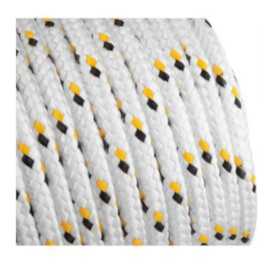 Corda Multifilamento Trançada 8mmX110m Branca com Detalhes Amarelo e Preto 8053081000 VONDER