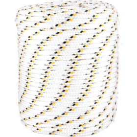 Corda Multifilamento Trançada 8mmX110m Branca com Detalhes Amarelo e Preto 8053081000 VONDER