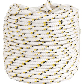 Corda Multifilamento Trançada 8mmX50m Branca com Detalhes Amarelo e Preto 8053080500 VONDER
