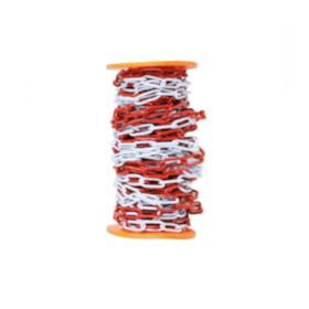 Corrente Sinalização 5.0mm Rolo 30MT Vermelho/Branco Galvanizado 8129 ROBUR