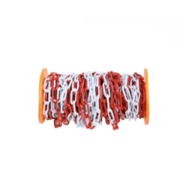 Corrente Sinalização 5.0mm Rolo 30MT Vermelho/Branco Galvanizado 8129 ROBUR