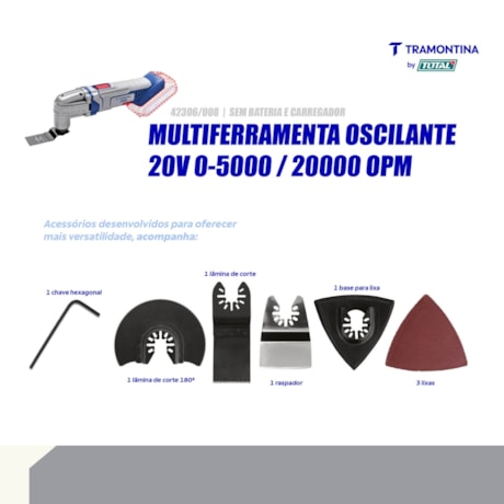 Cortador Multi Função 20V sem Bateria e sem Carregador 42306/008 TRAMONTINA MASTER-7899ec3d-38f9-47ef-b227-e9ed3605f8dd