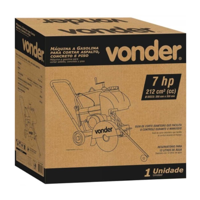 Cortadora de Piso Concreto Asfalto Gasolina 7.0 HP 4 Tempos 6659350000 VONDER-610a11c8-b866-4288-9151-8abfc81a75b5