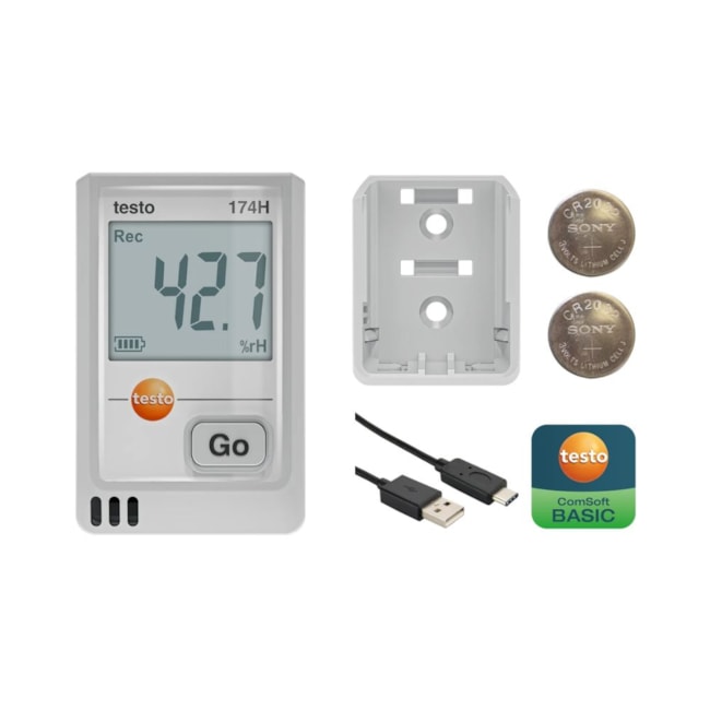 Data Logger Temperatura / Umidade com Bluetooth e Aplicativo -20 a 70C / 0 a 100% TESTO 174H BT TESTO-2ab164b4-2d3f-4f50-b06e-6c5cad560fb4