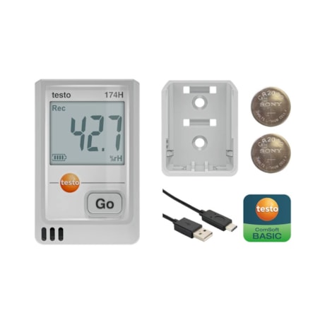 Data Logger Temperatura / Umidade com Bluetooth e Aplicativo -20 a 70C / 0 a 100% TESTO 174H BT TESTO-55438113-b9da-453e-8689-60cce913aa30