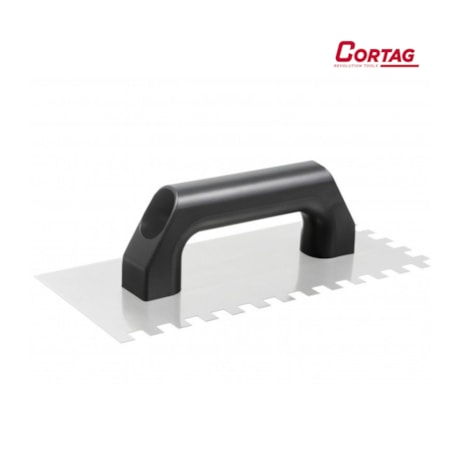 Desempenadeira de Aço Dentada 6X6MM 25 X 12CM Cabo Plástico 60959 CORTAG
