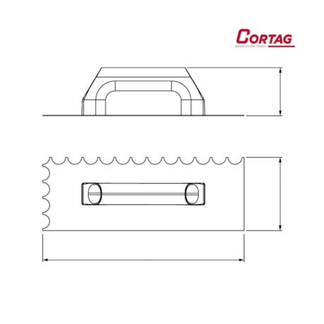 Desempenadeira de Aço Dentada Raio 10MM 38CM Cabo Plástico 61301 CORTAG-0638deab-53f7-4e1f-a33d-598d81bcc777