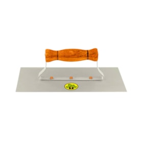 Desempenadeira Metálica Base Lisa 12CM  X 24CM sem Dentes Cabo de Madeira 77371120 TRAMONTINA