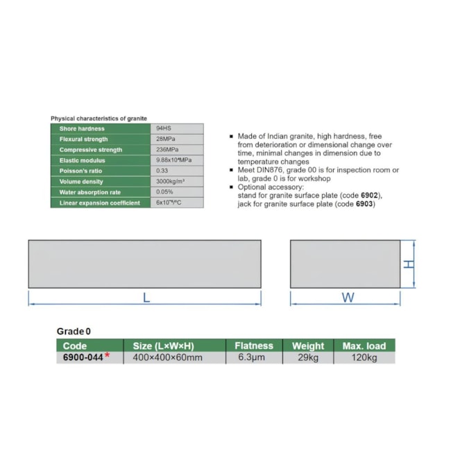Desempeno de Granito 400x400x80mm CL.0 6900-044 INSIZE-e8fdafcd-4ce2-463c-81a2-9e314d3a96f6