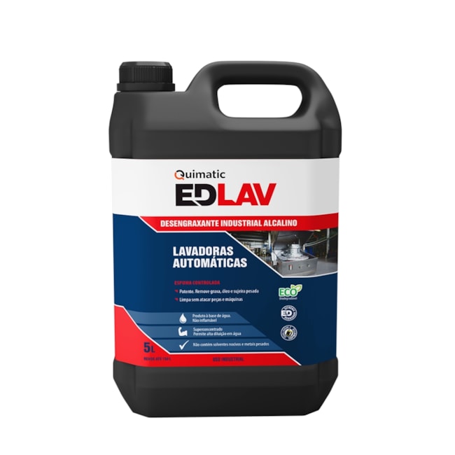 Desengraxante Concentrado 5 Litros Ecológico para Lavadoras de Peças Industriais QUIMATIC ED LAV-e36b3686-ed23-497f-b87c-a355e266f1dc