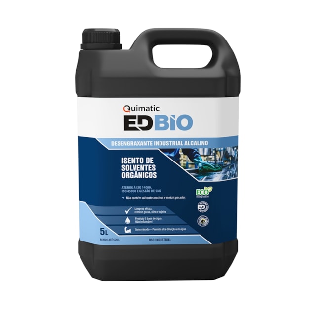 Desengraxante Concentrado Biodegradável 5 Litros Limpeza Industrial QUIMATIC ED BIO DX2-20b2b546-7d82-4b42-adb2-a5d1d118612c