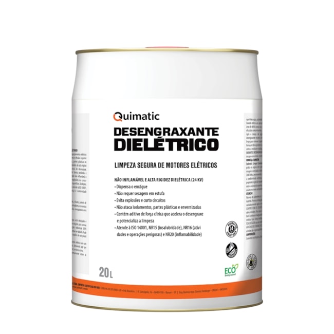 Desengraxante Dielétrico 20 Litros para Limpeza de Componentes Elétricos QUIMATIC DT3-b4bf5018-ea1f-4237-8816-5155142d8d96